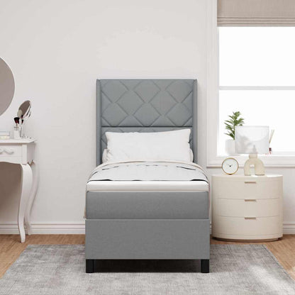 Letto a molle con cuscino Grigio chiaro 200 x 80 cm Tessuto