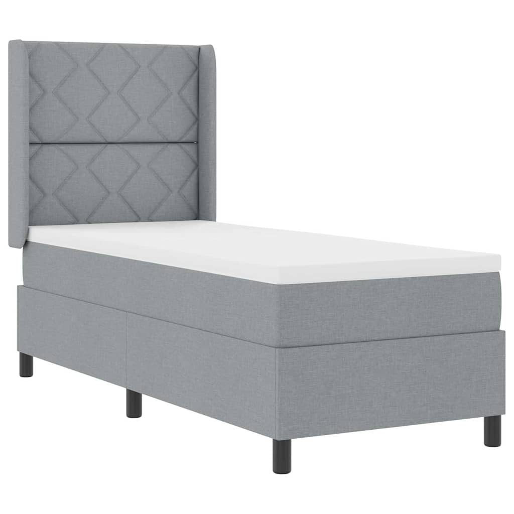 Letto a molle con cuscino Grigio chiaro 200 x 80 cm Tessuto