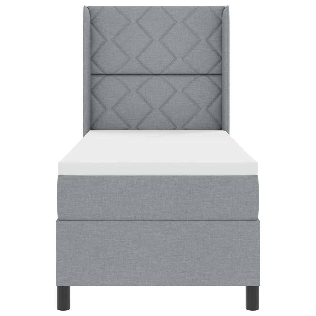 Letto a molle con cuscino Grigio chiaro 200 x 80 cm Tessuto | homemem39