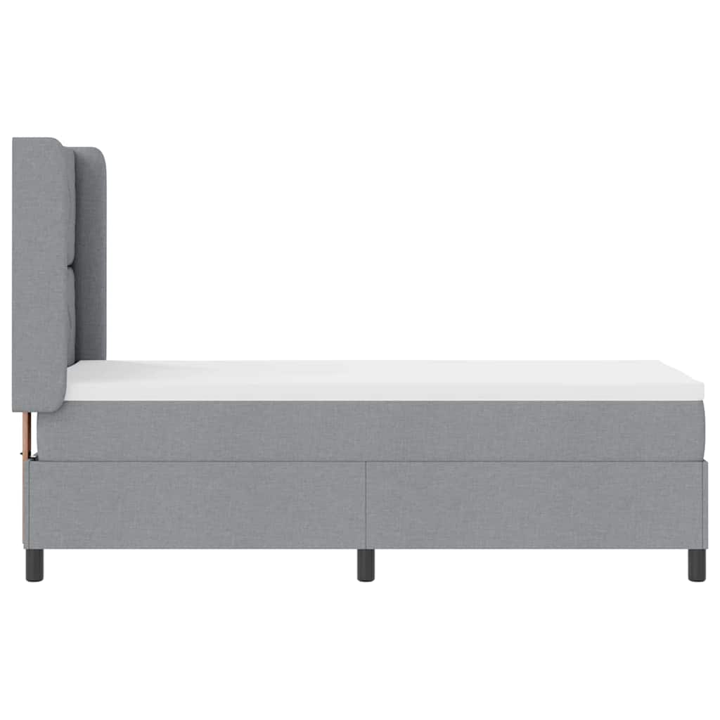 Letto a molle con cuscino Grigio chiaro 200 x 80 cm Tessuto | homemem39