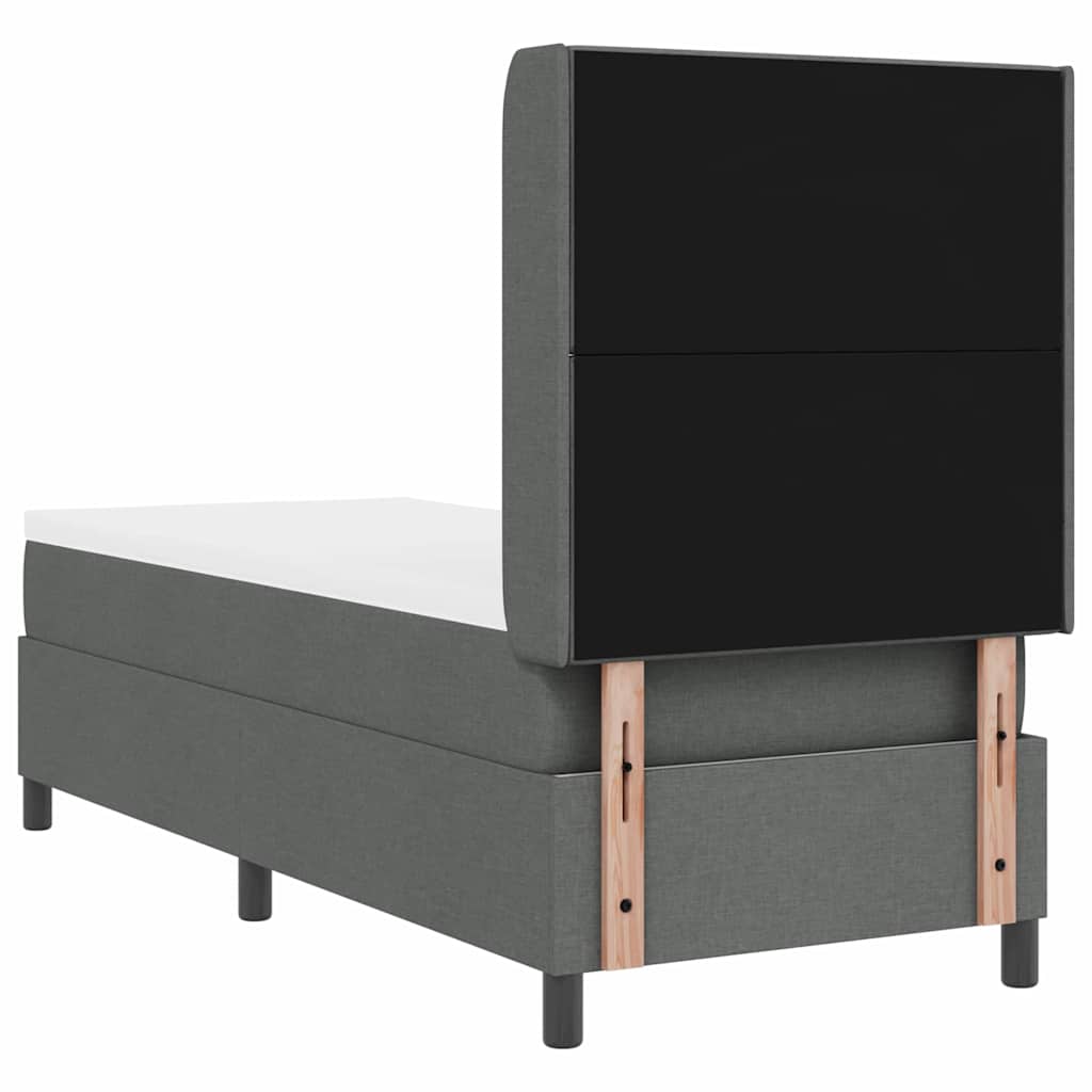 Letto a molle con cuscino Grigio scuro 200 x 80 cm Tessuto | homemem39