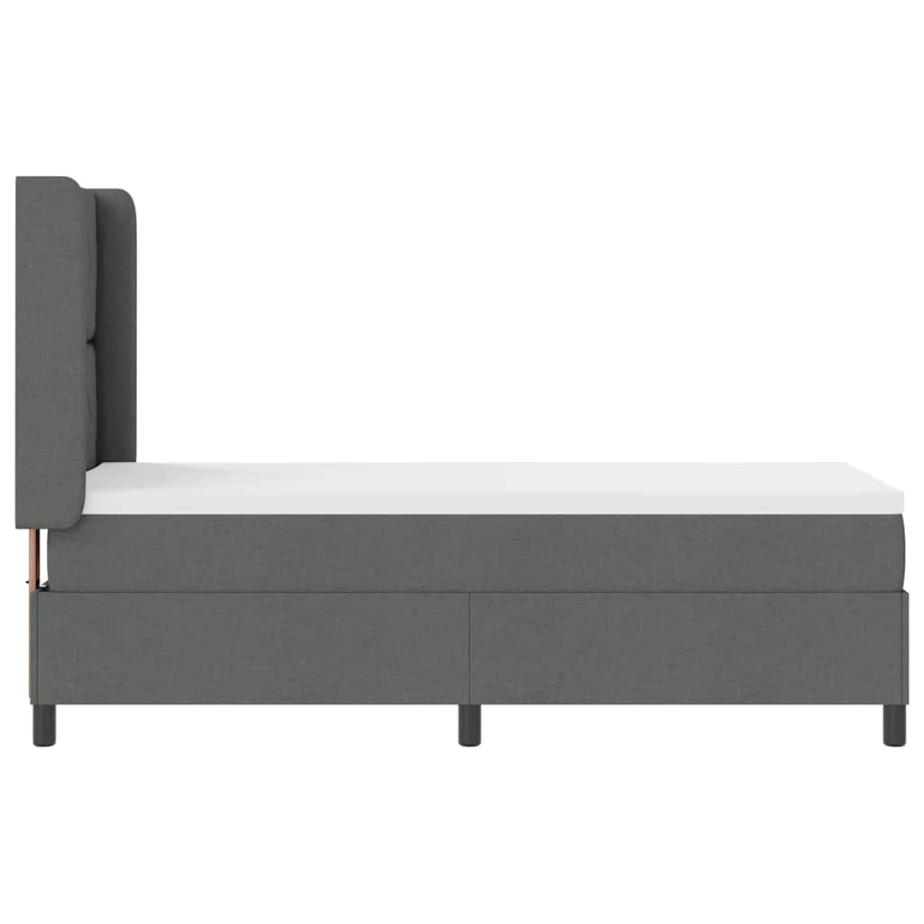 Letto a molle con cuscino Grigio scuro 200 x 80 cm Tessuto | homemem39