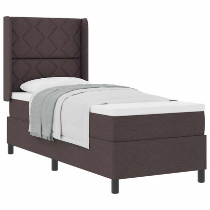 Letto a molle con cuscino Marrone Scuro 200 x 80 cm Tessuto