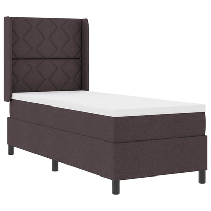Letto a molle con cuscino Marrone Scuro 200 x 80 cm Tessuto | homemem39