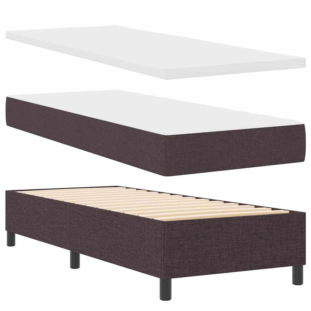 Letto a molle con cuscino Marrone Scuro 200 x 80 cm Tessuto | homemem39