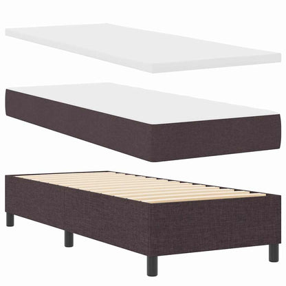 Letto a molle con cuscino Marrone Scuro 200 x 80 cm Tessuto | homemem39