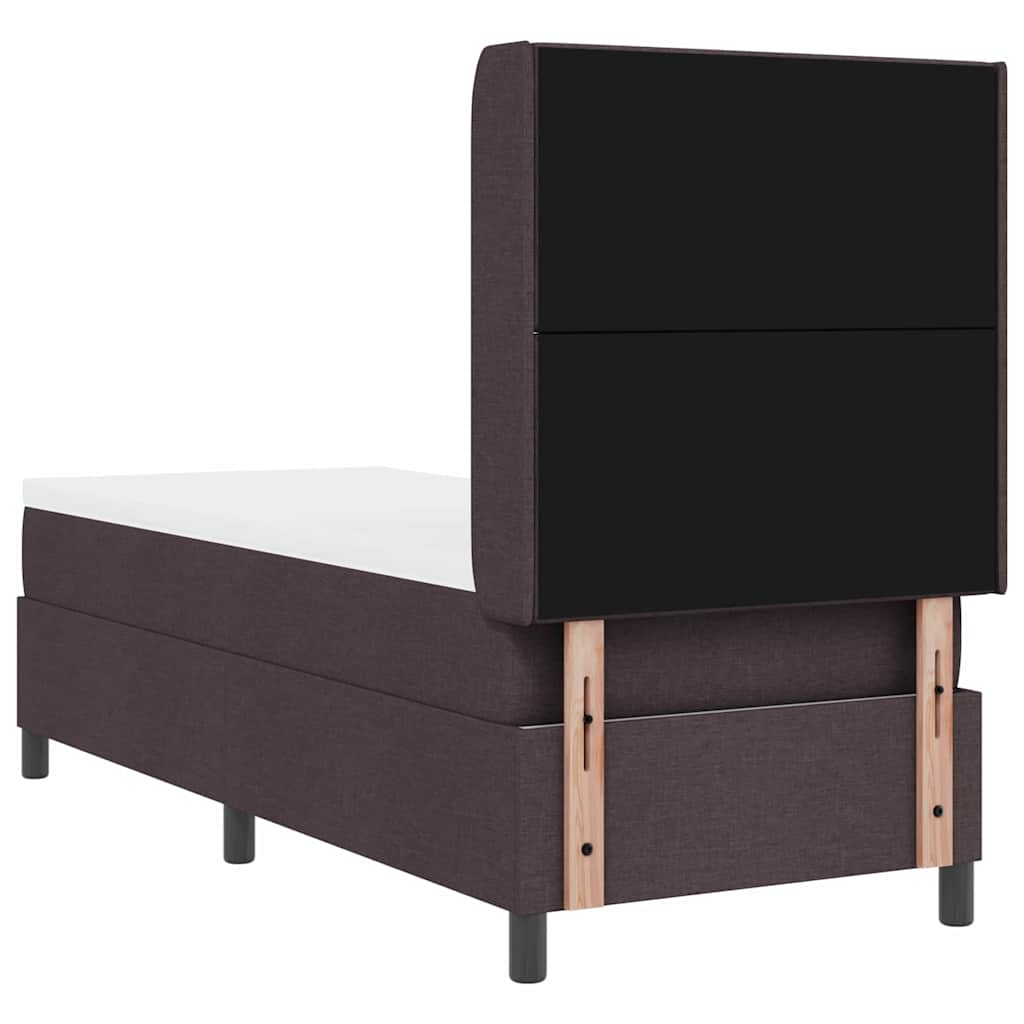 Letto a molle con cuscino Marrone Scuro 200 x 80 cm Tessuto | homemem39