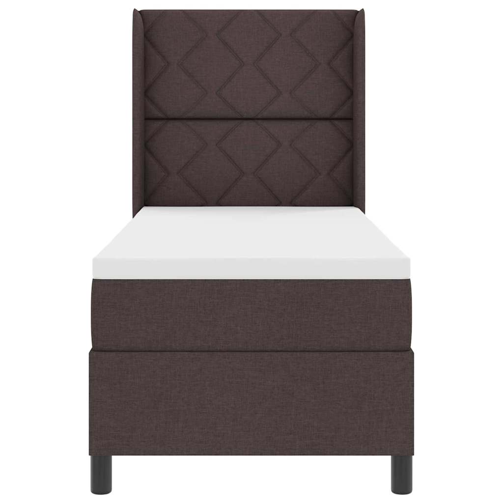 Letto a molle con cuscino Marrone Scuro 200 x 80 cm Tessuto | homemem39