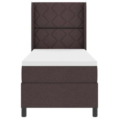 Letto a molle con cuscino Marrone Scuro 200 x 80 cm Tessuto | homemem39