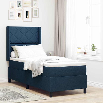 Letto a molle con cuscino con testiera Blu 200 x 80 cm Tessuto