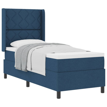 Letto a molle con cuscino con testiera Blu 200 x 80 cm Tessuto