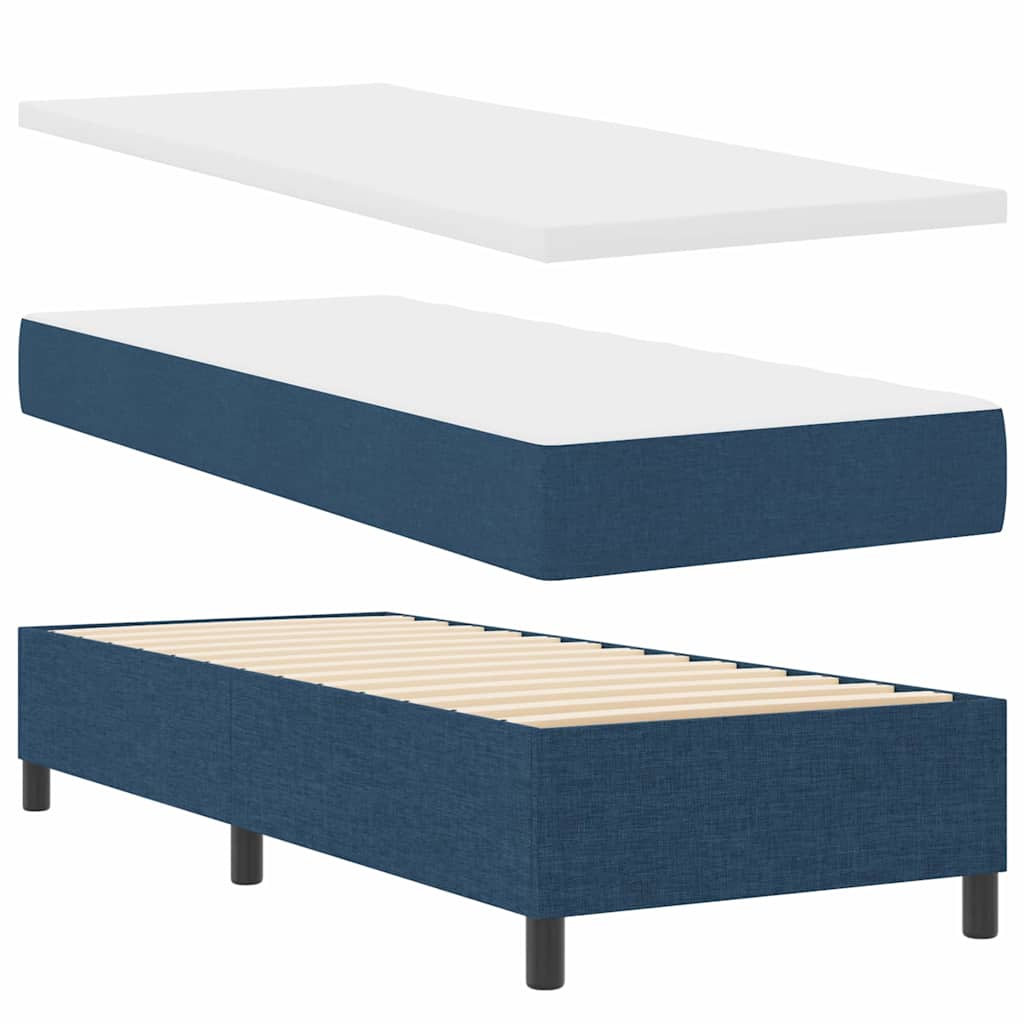 Letto a molle con cuscino con testiera Blu 200 x 80 cm Tessuto | homemem39