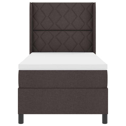 Letto a molle con cuscino Marrone Scuro 200 x 100 cm Tessuto | homemem39