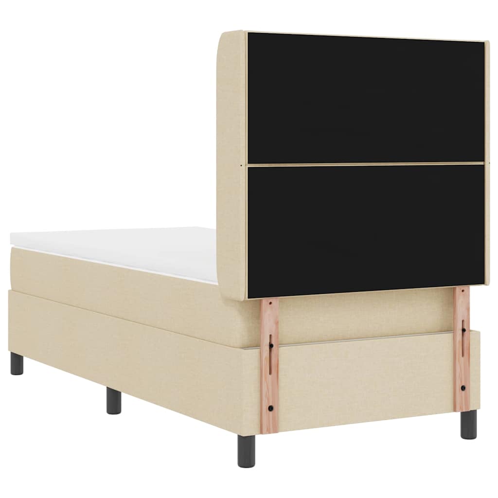 Letto a molle con cuscino Crema 200 x 100 cm Tessuto | homemem39