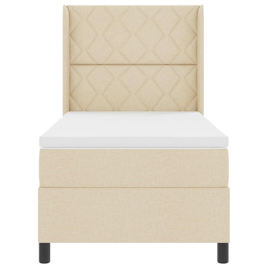Letto a molle con cuscino Crema 200 x 100 cm Tessuto | homemem39