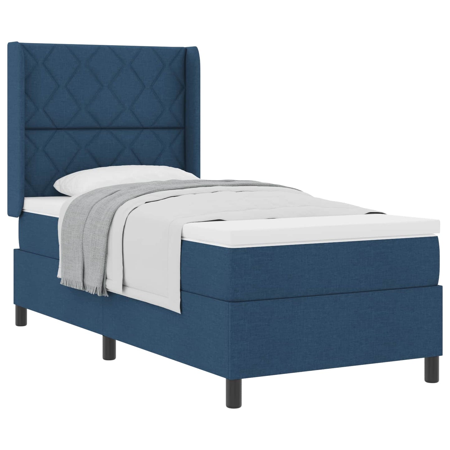 Letto a molle con testiera Blu 200 x 100 cm Tessuto | homemem39