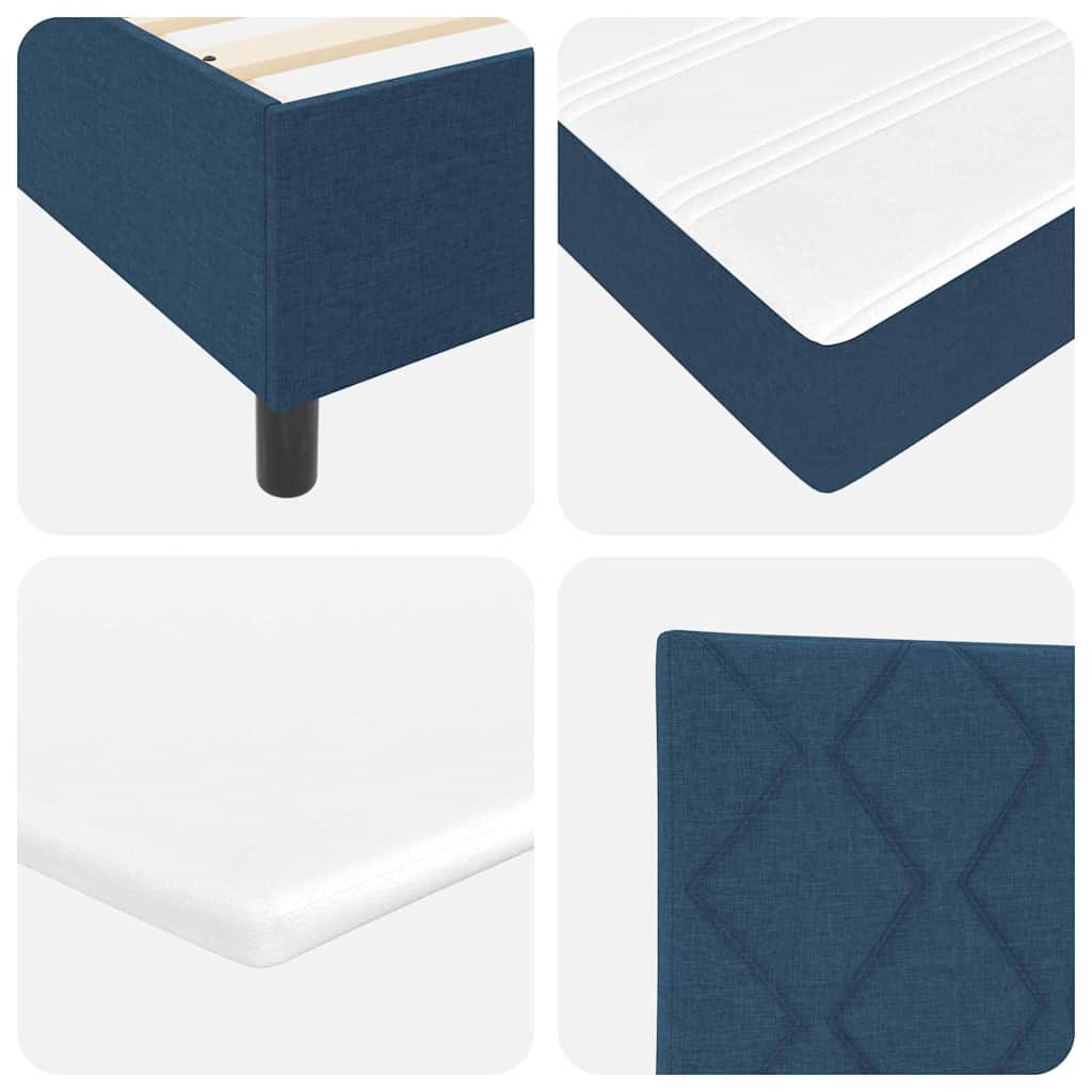 Letto a molle con cuscino con testiera Blu 190 x 140 cm Tessuto | homemem39