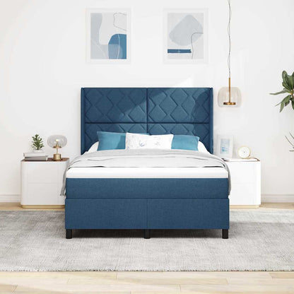 Letto a molle con cuscino con testiera Blu 190 x 140 cm Tessuto | homemem39