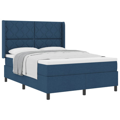 Letto a molle con cuscino con testiera Blu 190 x 140 cm Tessuto | homemem39