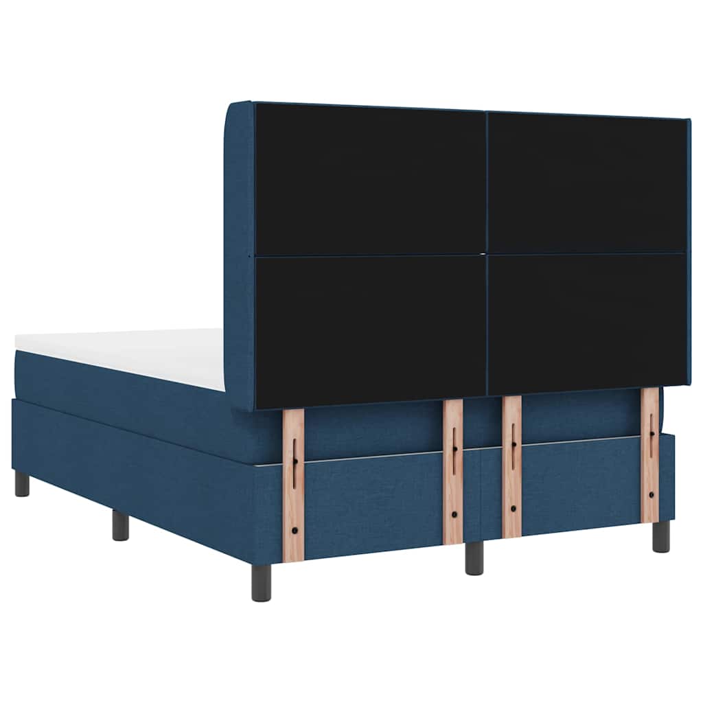 Letto a molle con cuscino con testiera Blu 190 x 140 cm Tessuto | homemem39