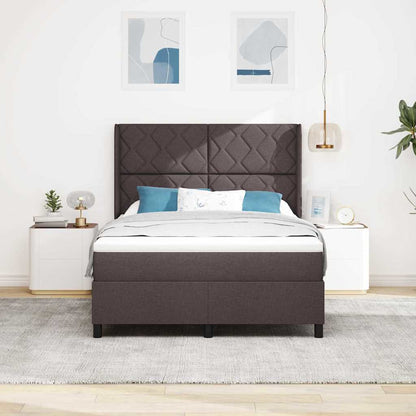 Letto a molle con cuscino Marrone Scuro 200 x 160 cm Tessuto | homemem39