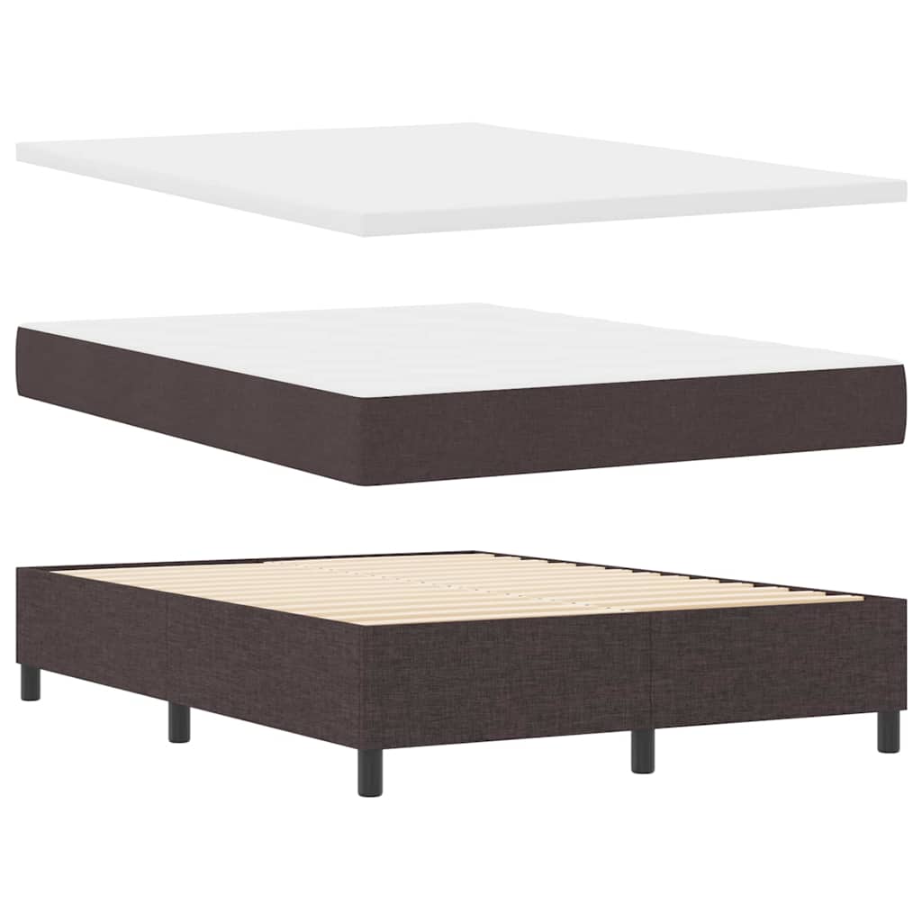Letto a molle con cuscino Marrone Scuro 200 x 160 cm Tessuto | homemem39