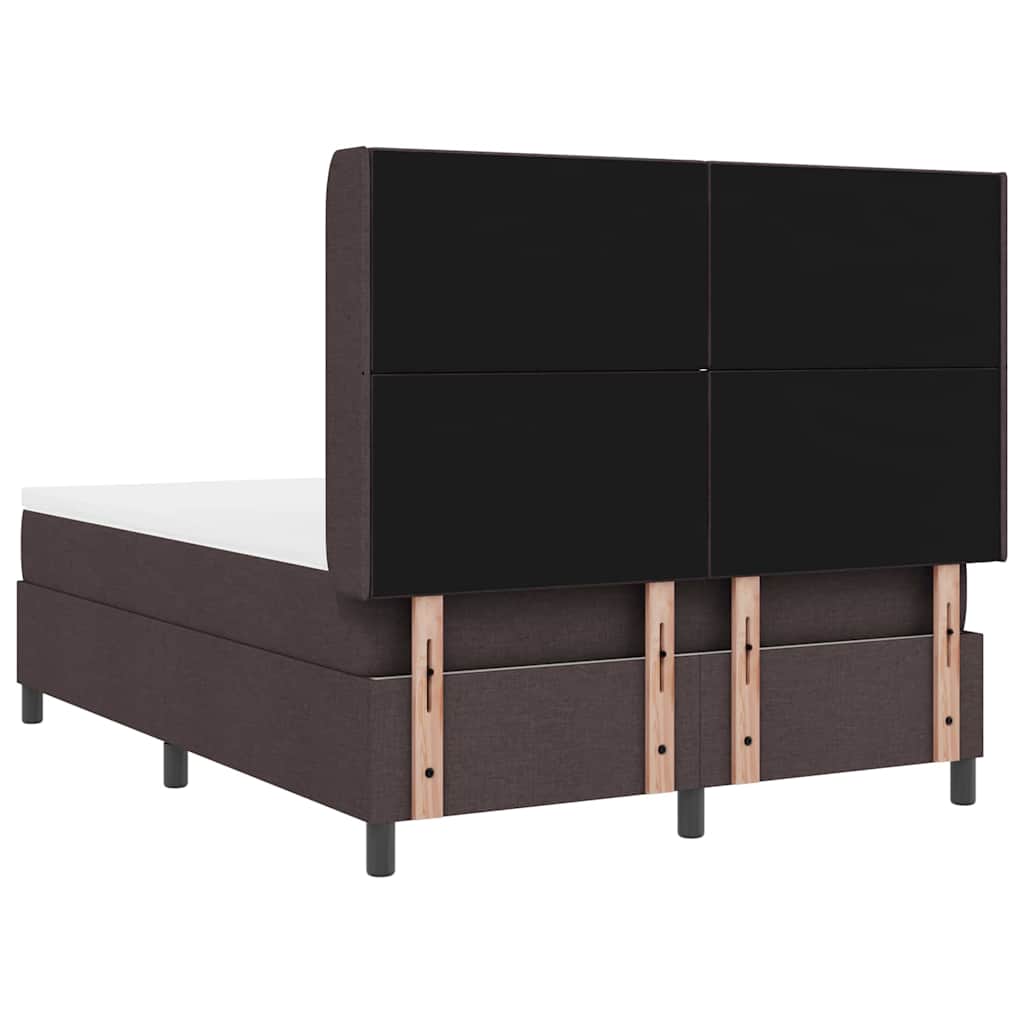 Letto a molle con cuscino Marrone Scuro 200 x 160 cm Tessuto | homemem39