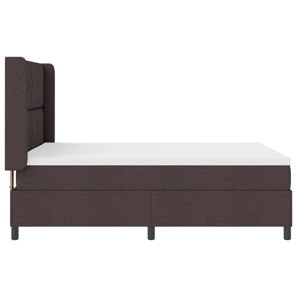 Letto a molle con cuscino Marrone Scuro 200 x 160 cm Tessuto | homemem39