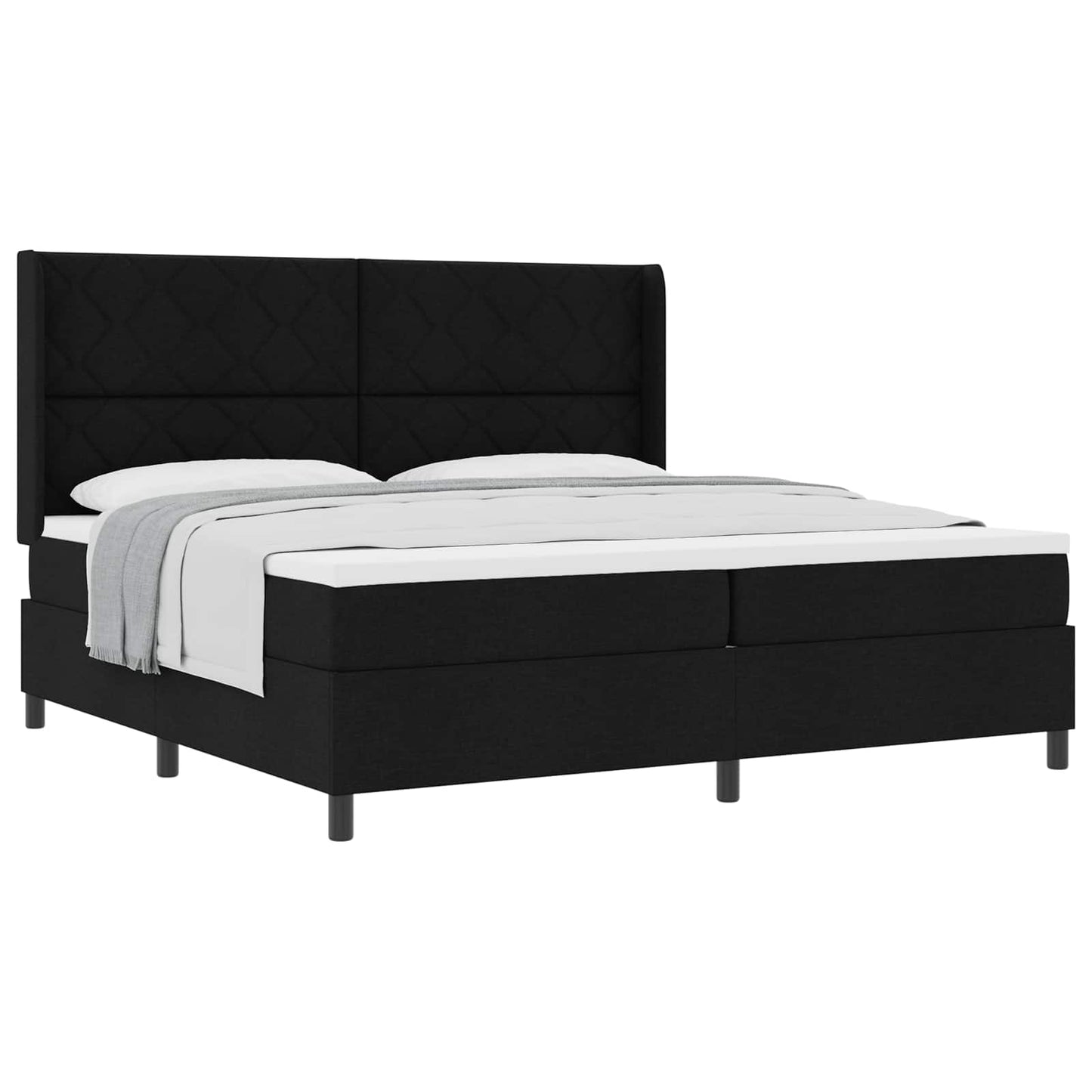 Letto a molle con cuscino Nero 200 x 200 cm Tessuto | homemem39