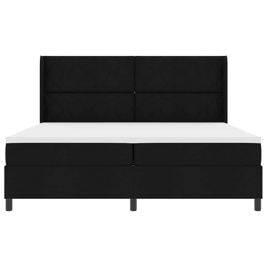 Letto a molle con cuscino Nero 200 x 200 cm Tessuto | homemem39