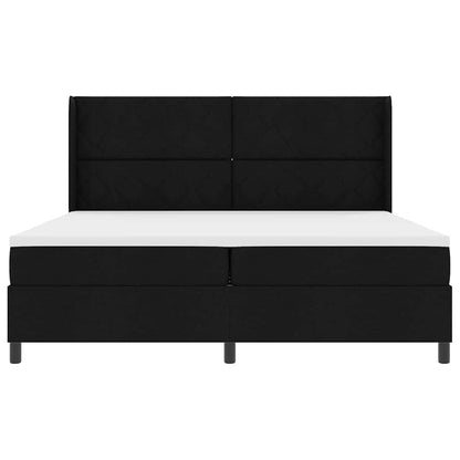 Letto a molle con cuscino Nero 200 x 200 cm Tessuto | homemem39