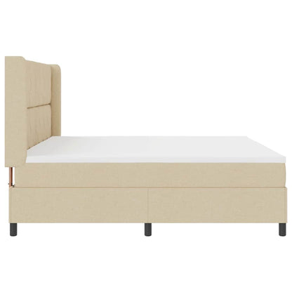 Letto a molle con materasso Crema 200 x 200 cm Tessuto