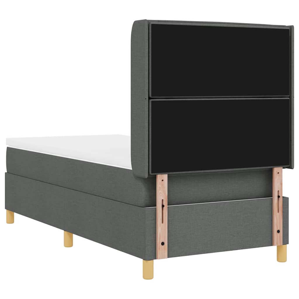 Letto a molle con materasso Grigio scuro 80 x 200 cm Tessuto | homemem39
