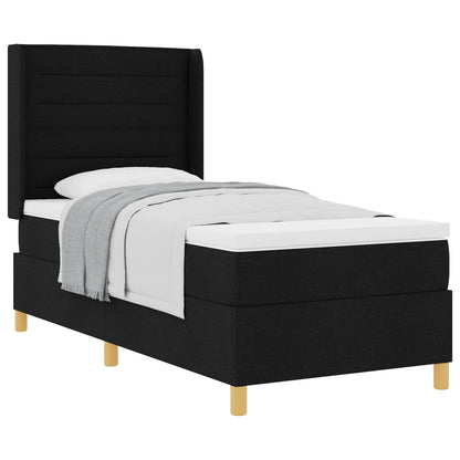 Letto a molle con materasso Nero 80 x 200 cm Tessuto | homemem39