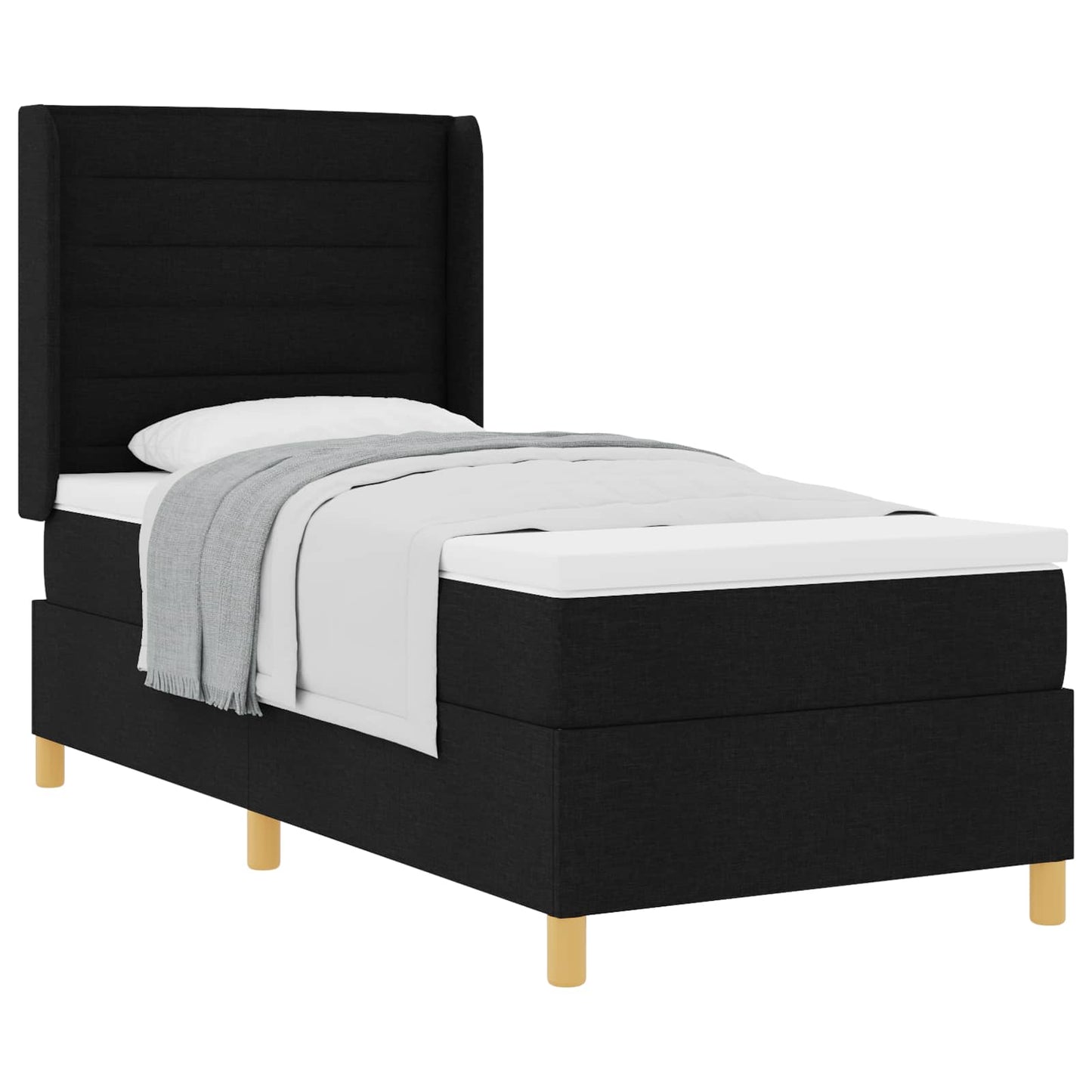 Letto a molle con materasso Nero 90 x 190 cm Tessuto | homemem39
