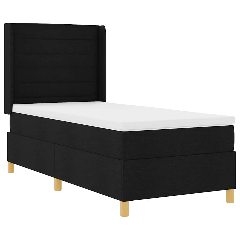 Letto a molle con materasso Nero 90 x 190 cm Tessuto | homemem39