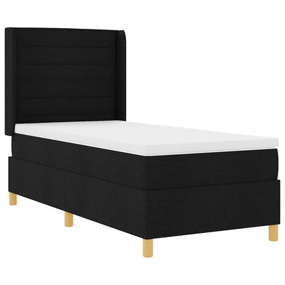 Letto a molle con materasso Nero 90 x 190 cm Tessuto | homemem39