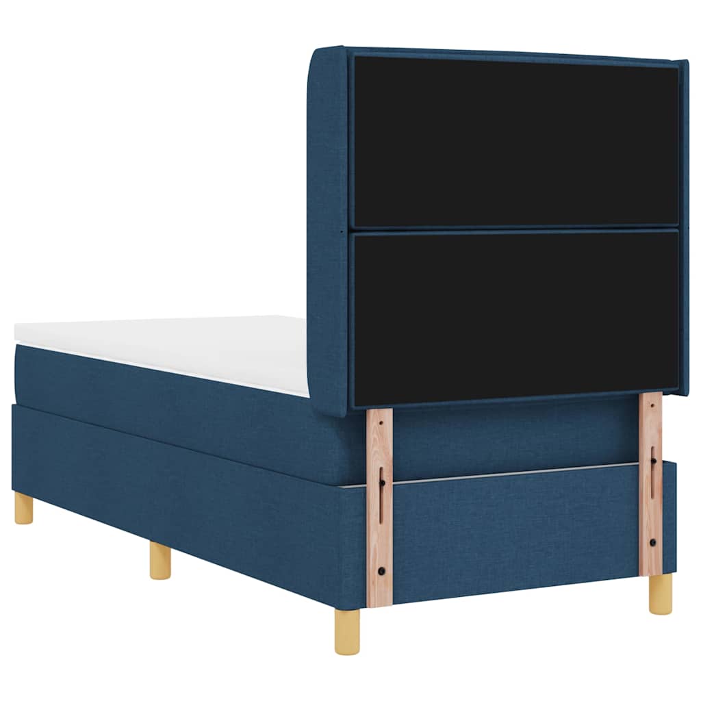 Letto a molle con materasso Blu 90 x 190 cm Tessuto | homemem39