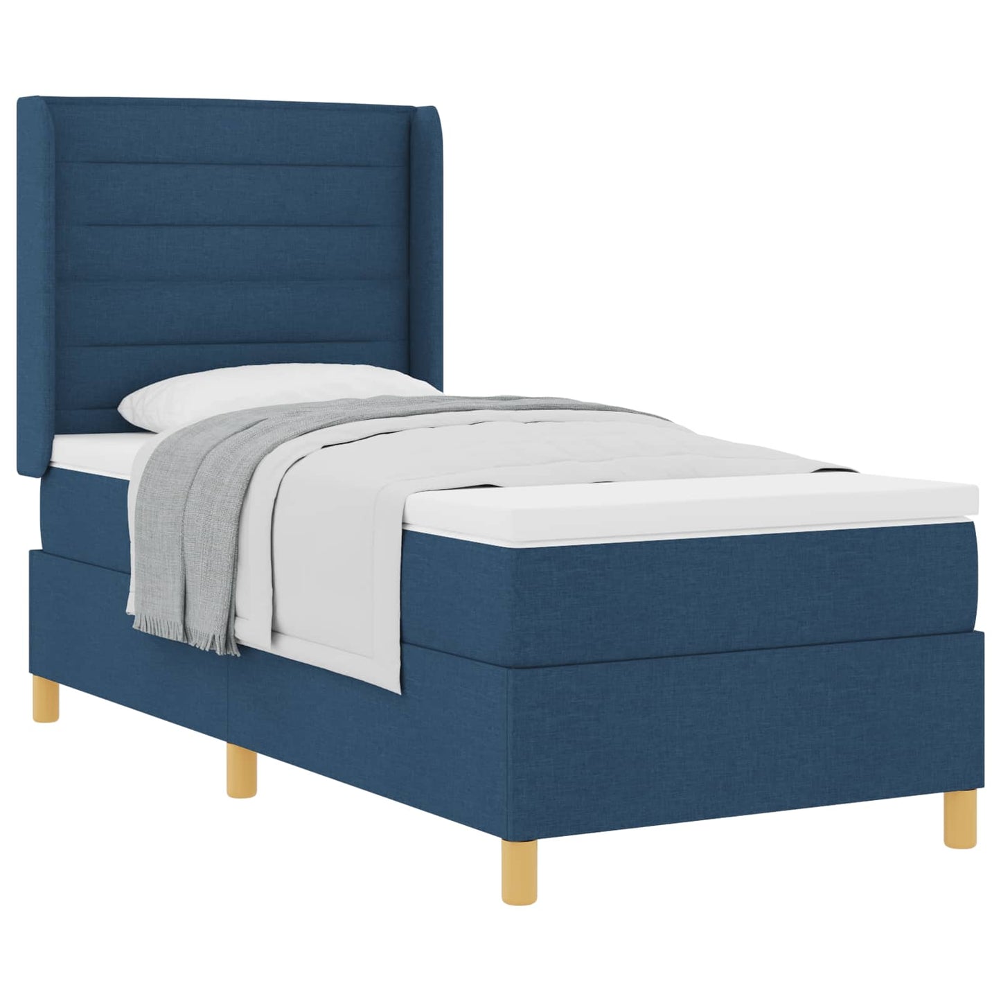 Letto a molle con materasso Blu 90 x 200 cm Tessuto | homemem39