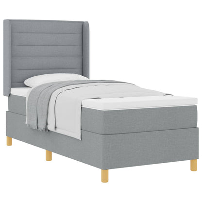 Letto a molle con testiera Grigio chiaro 100 x 200 cm Tessuto | homemem39