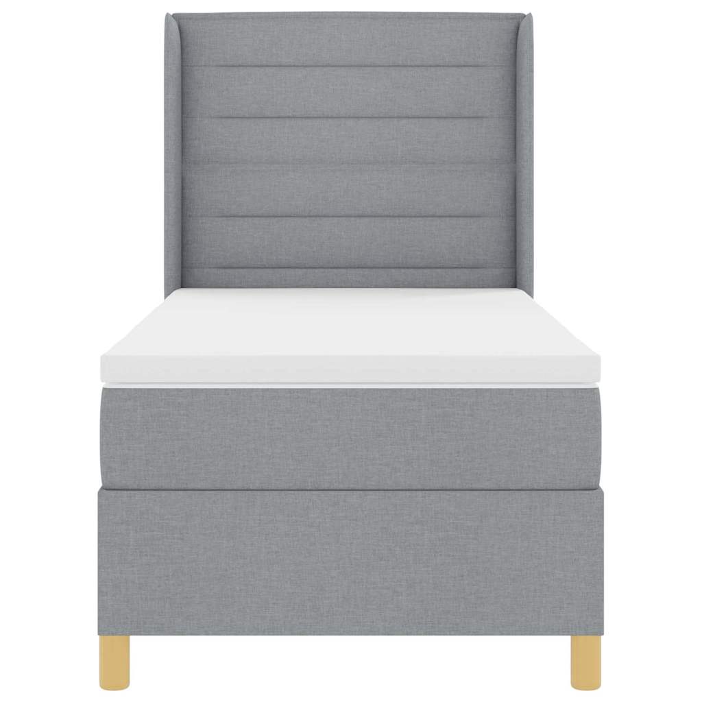Letto a molle con testiera Grigio chiaro 100 x 200 cm Tessuto | homemem39
