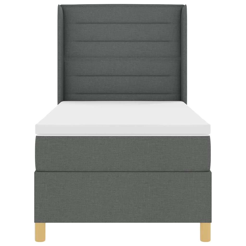 Letto a molle con materasso Grigio scuro 100 x 200 cm Tessuto | homemem39