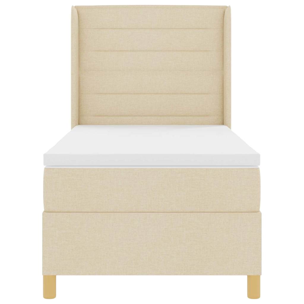 Letto a molle con materasso Crema 100 x 200 cm Tessuto | homemem39