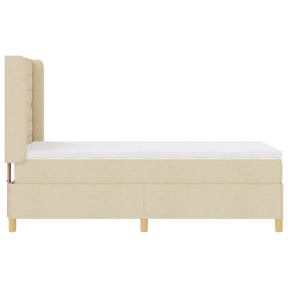 Letto a molle con materasso Crema 100 x 200 cm Tessuto | homemem39
