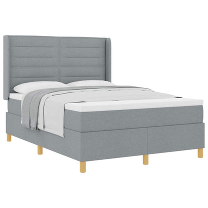 Letto a molle con materasso Grigio chiaro 140 x 190 cm Tessuto | homemem39