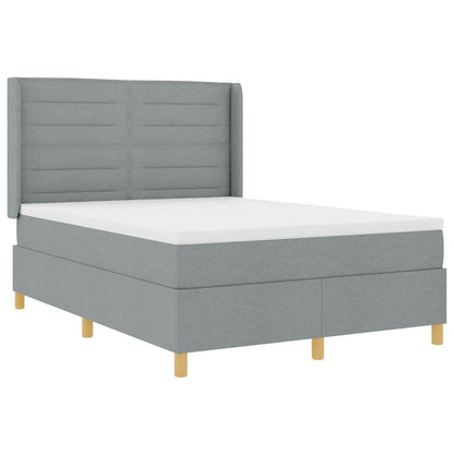 Letto a molle con materasso Grigio chiaro 140 x 190 cm Tessuto | homemem39