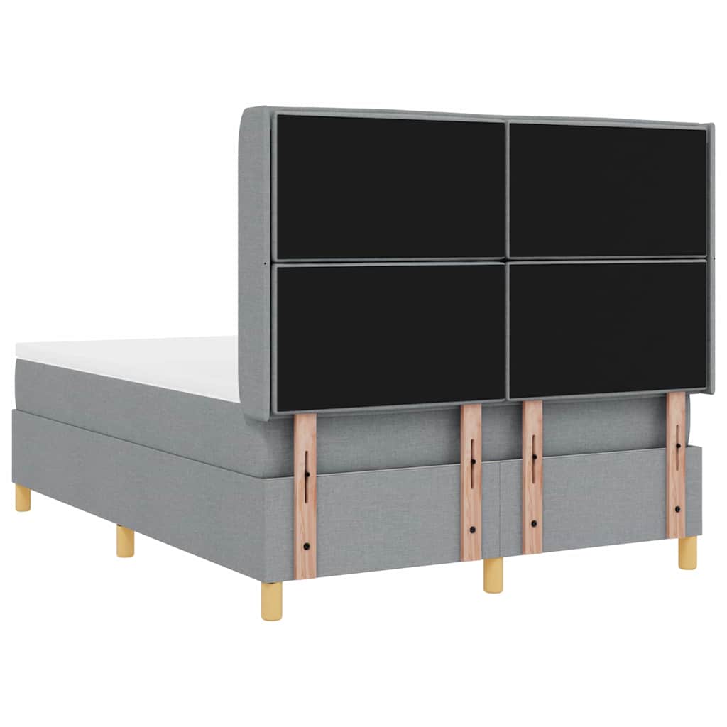 Letto a molle con materasso Grigio chiaro 140 x 190 cm Tessuto | homemem39