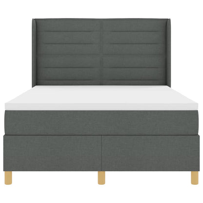 Letto a molle con materasso Grigio scuro 140 x 190 cm Tessuto | homemem39