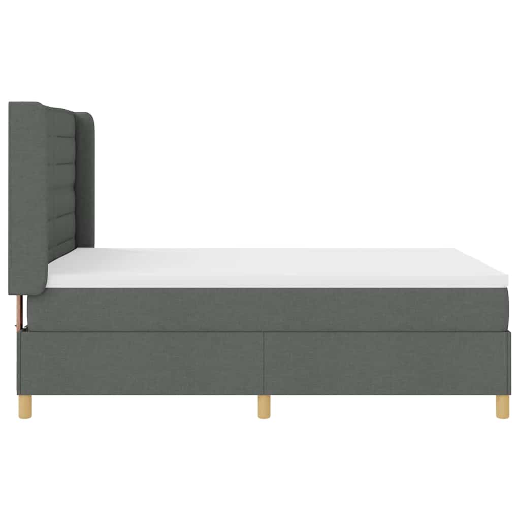 Letto a molle con materasso Grigio scuro 140 x 190 cm Tessuto | homemem39
