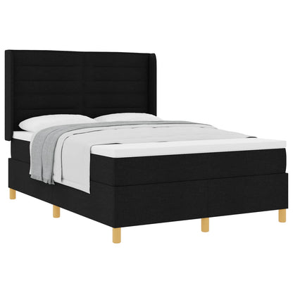 Letto a molle con materasso Nero 140 x 190 cm Tessuto | homemem39